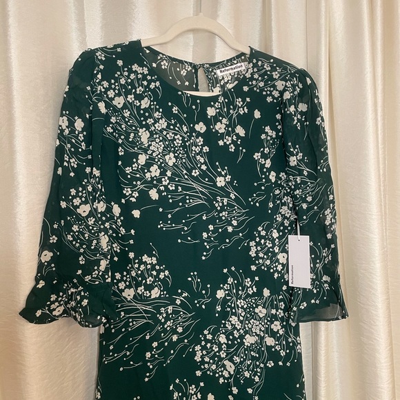 NWT Reformation Doutzen Mini Dress. Size 10. Green - Picture 2 of 9